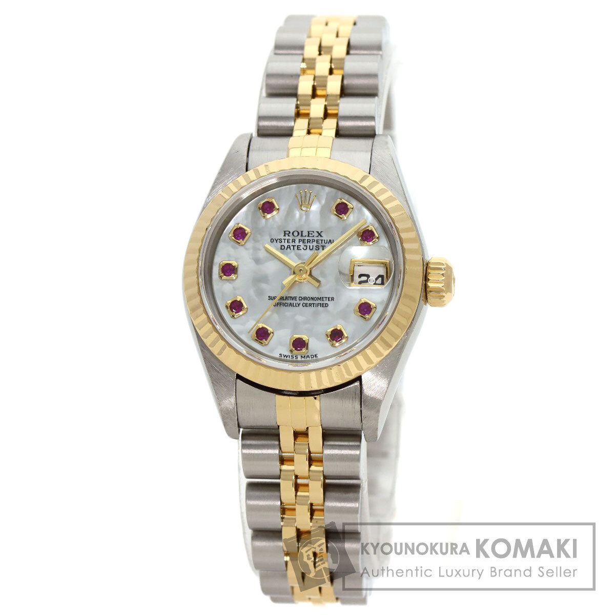 ROLEX ロレックス 79173NGR デイトジャスト 10P ルビー 腕時計 SS レディース 中古
