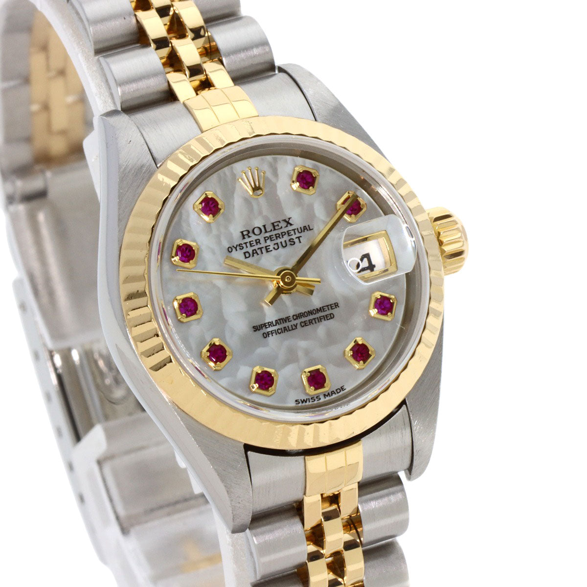 ROLEX ロレックス 79173NGR デイトジャスト 10P ルビー 腕時計 SS レディース 中古