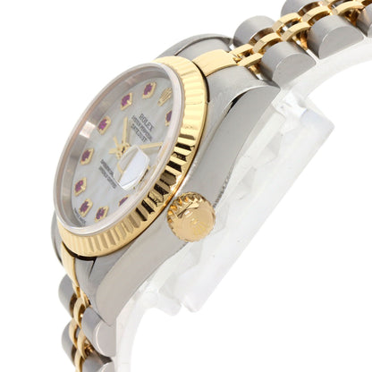 ROLEX ロレックス 79173NGR デイトジャスト 10P ルビー 腕時計 SS レディース 中古