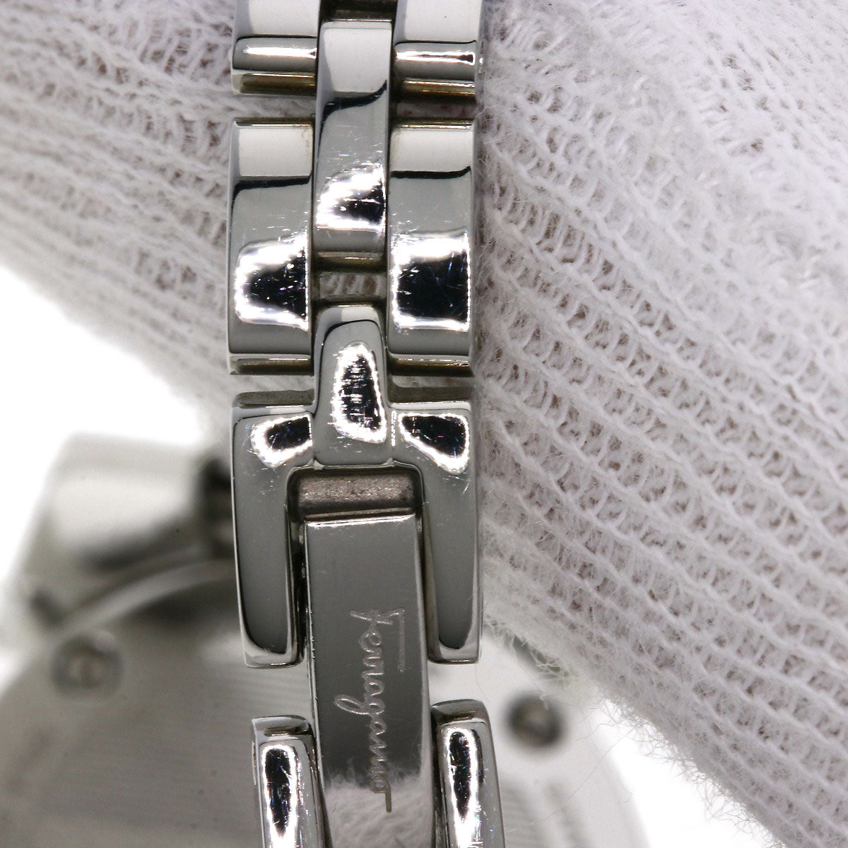Salvatore Ferragamo サルヴァトーレフェラガモ ガンチーニ 12P ダイヤモンド 腕時計 SS レディース 中古