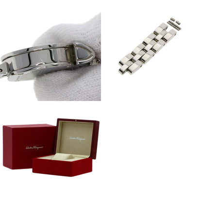 Salvatore Ferragamo サルヴァトーレフェラガモ ガンチーニ 12P ダイヤモンド 腕時計 SS レディース 中古
