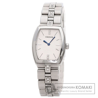 SEIKO セイコー GSWE961 クレドール シグノ ダイヤモンド 腕時計 SS レディース 中古