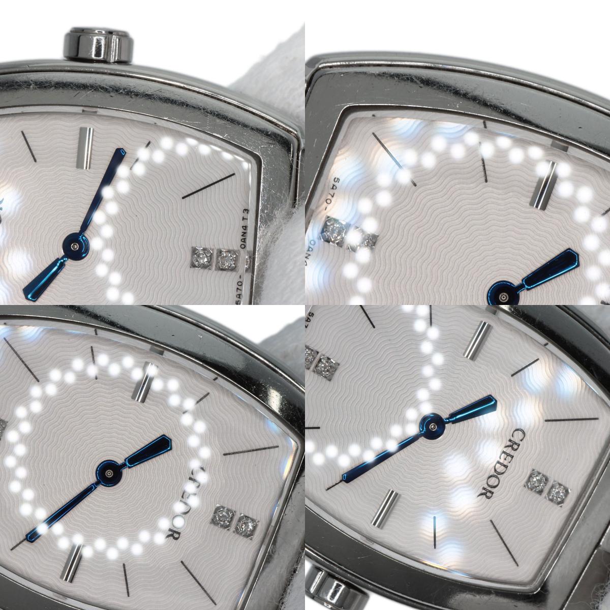 SEIKO セイコー GSWE961 クレドール シグノ ダイヤモンド 腕時計 SS レディース 中古