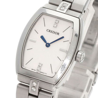 SEIKO セイコー GSWE961 クレドール シグノ ダイヤモンド 腕時計 SS レディース 中古