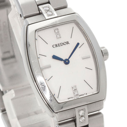 SEIKO セイコー GSWE961 クレドール シグノ ダイヤモンド 腕時計 SS レディース 中古