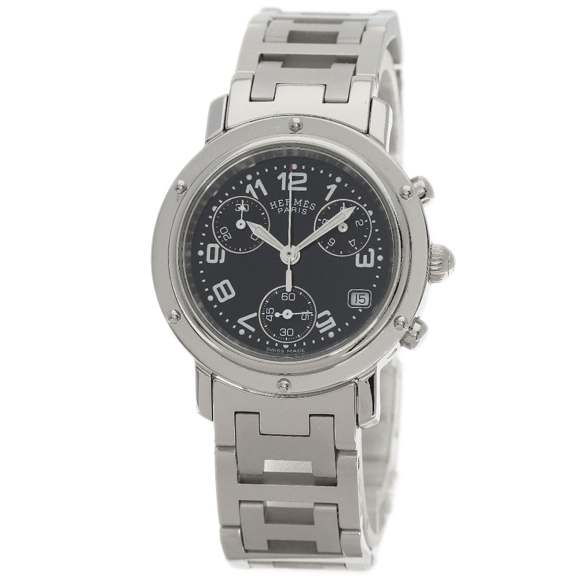 HERMES エルメス CL1.310 クリッパー クロノ 腕時計 SS レディース 中古