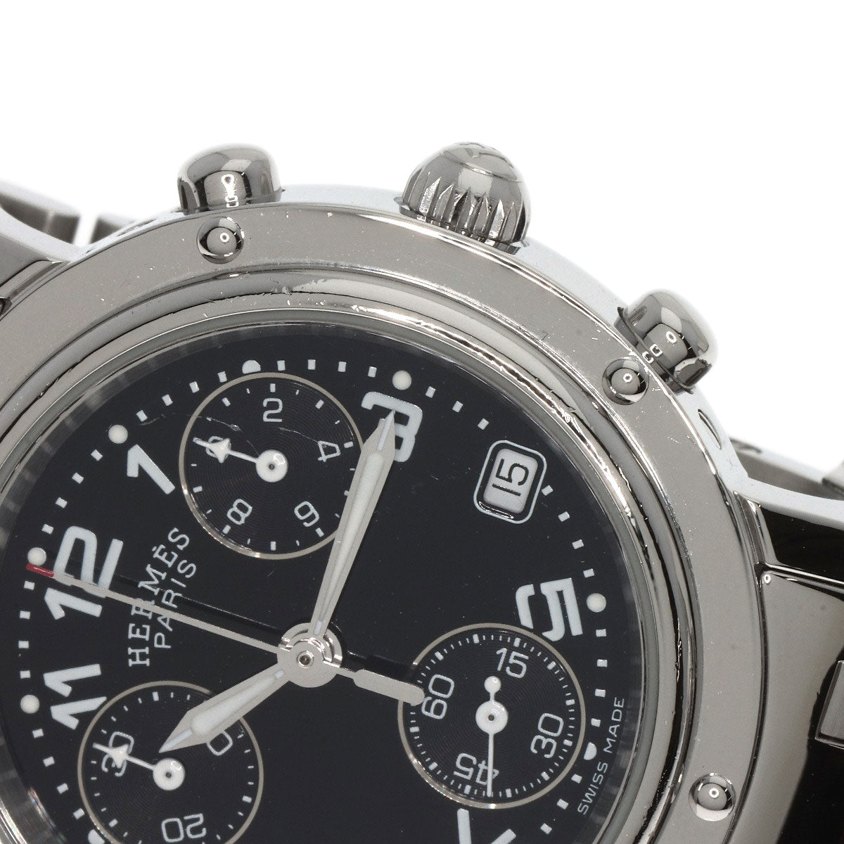 HERMES エルメス CL1.310 クリッパー クロノ 腕時計 SS レディース 中古