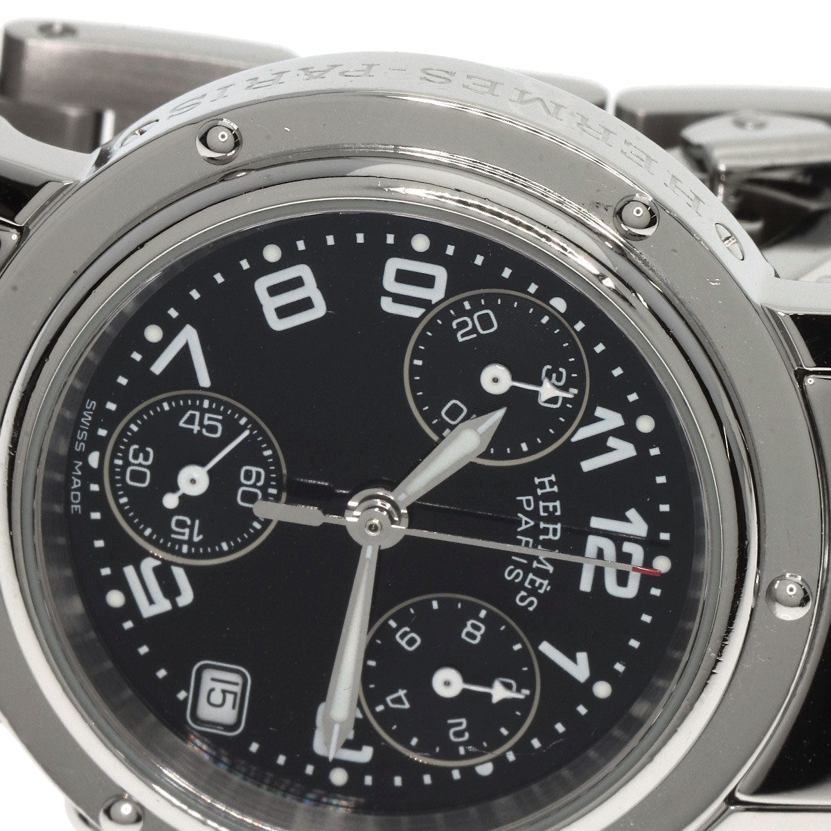HERMES エルメス CL1.310 クリッパー クロノ 腕時計 SS レディース 中古