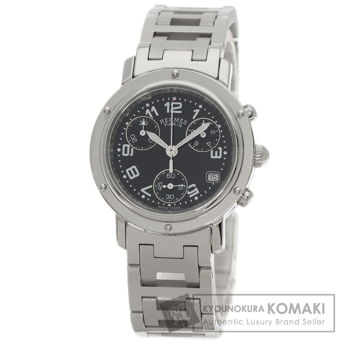 HERMES エルメス CL1.310 クリッパー クロノ 腕時計 SS レディース 中古