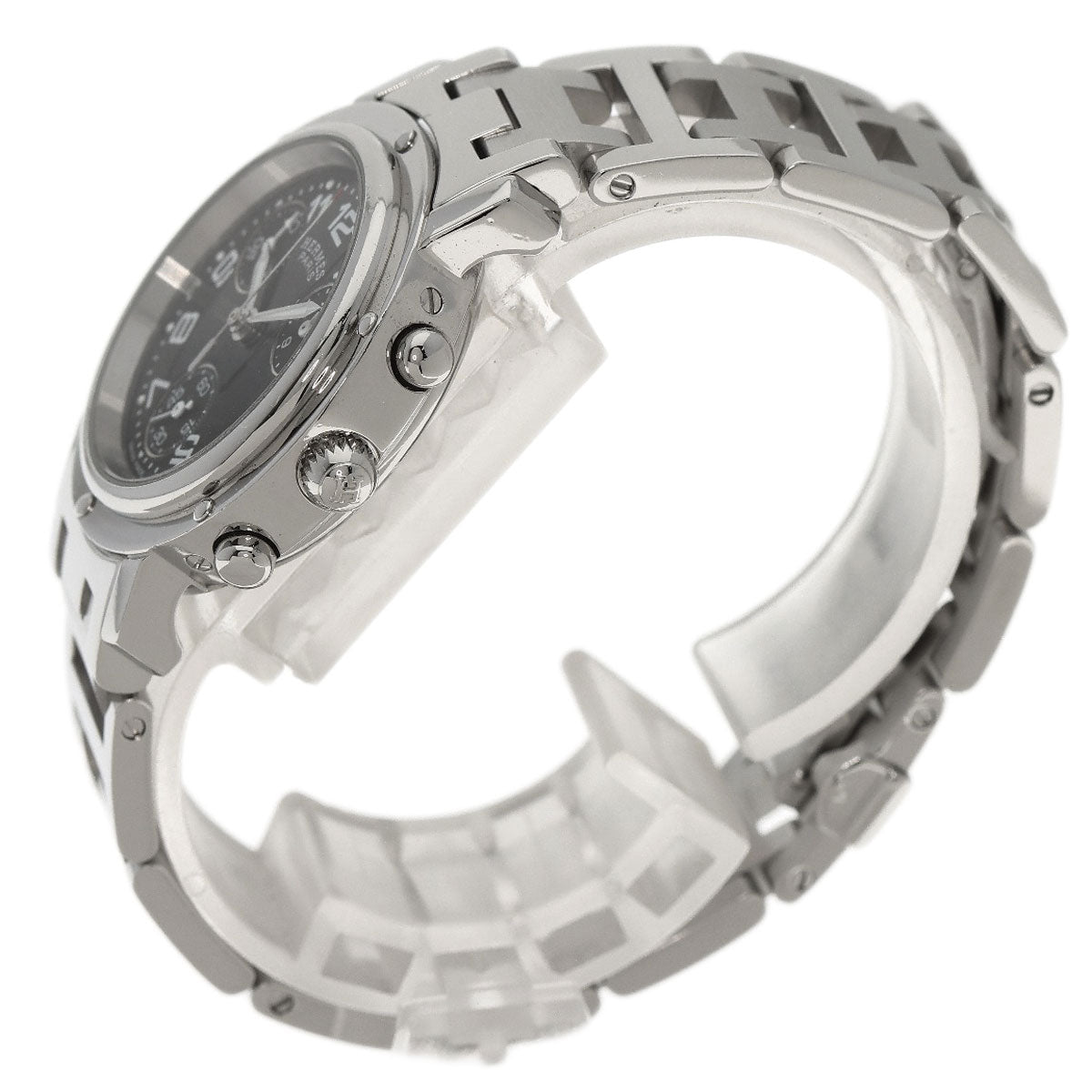 HERMES エルメス CL1.310 クリッパー クロノ 腕時計 SS レディース 中古