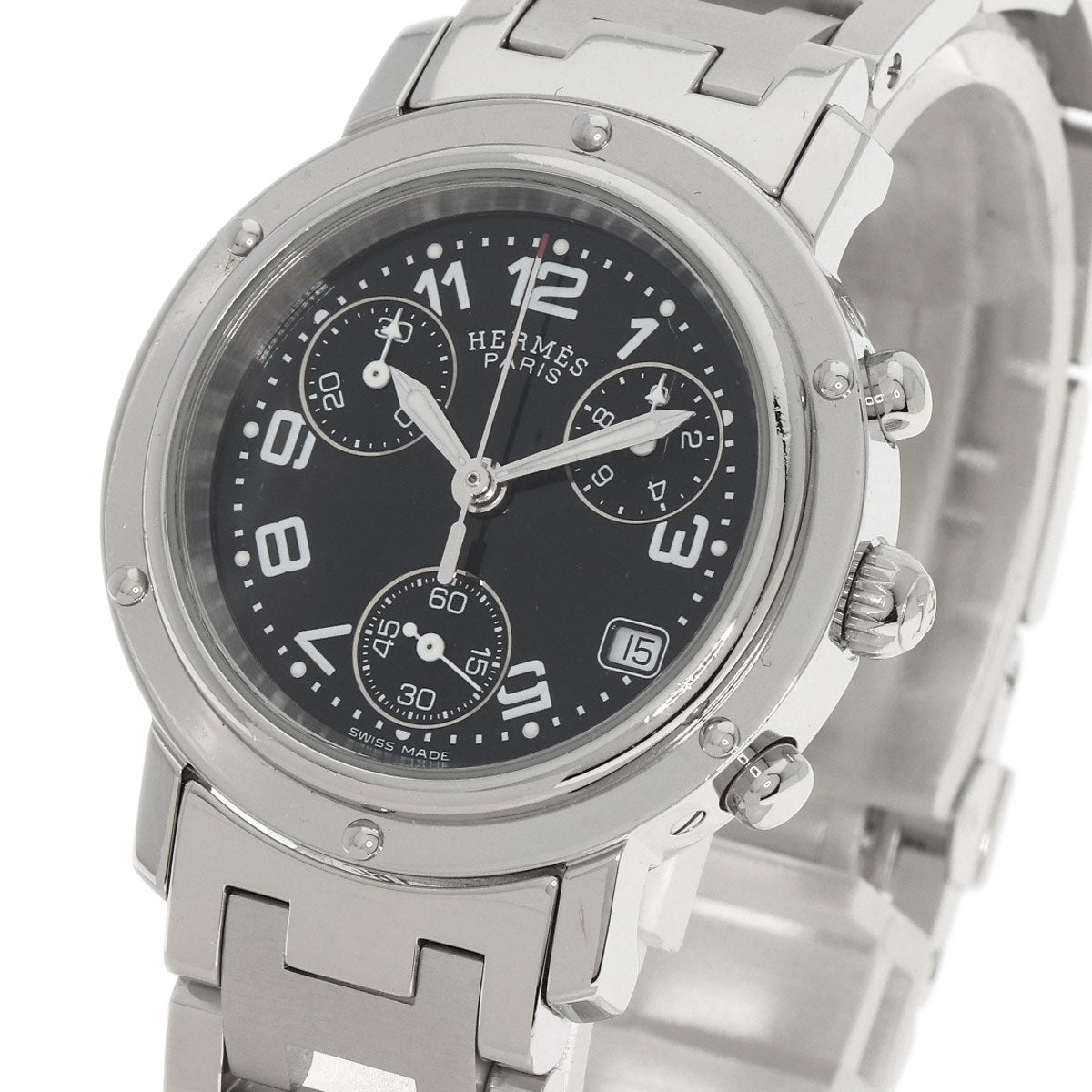 HERMES エルメス CL1.310 クリッパー クロノ 腕時計 SS レディース 中古