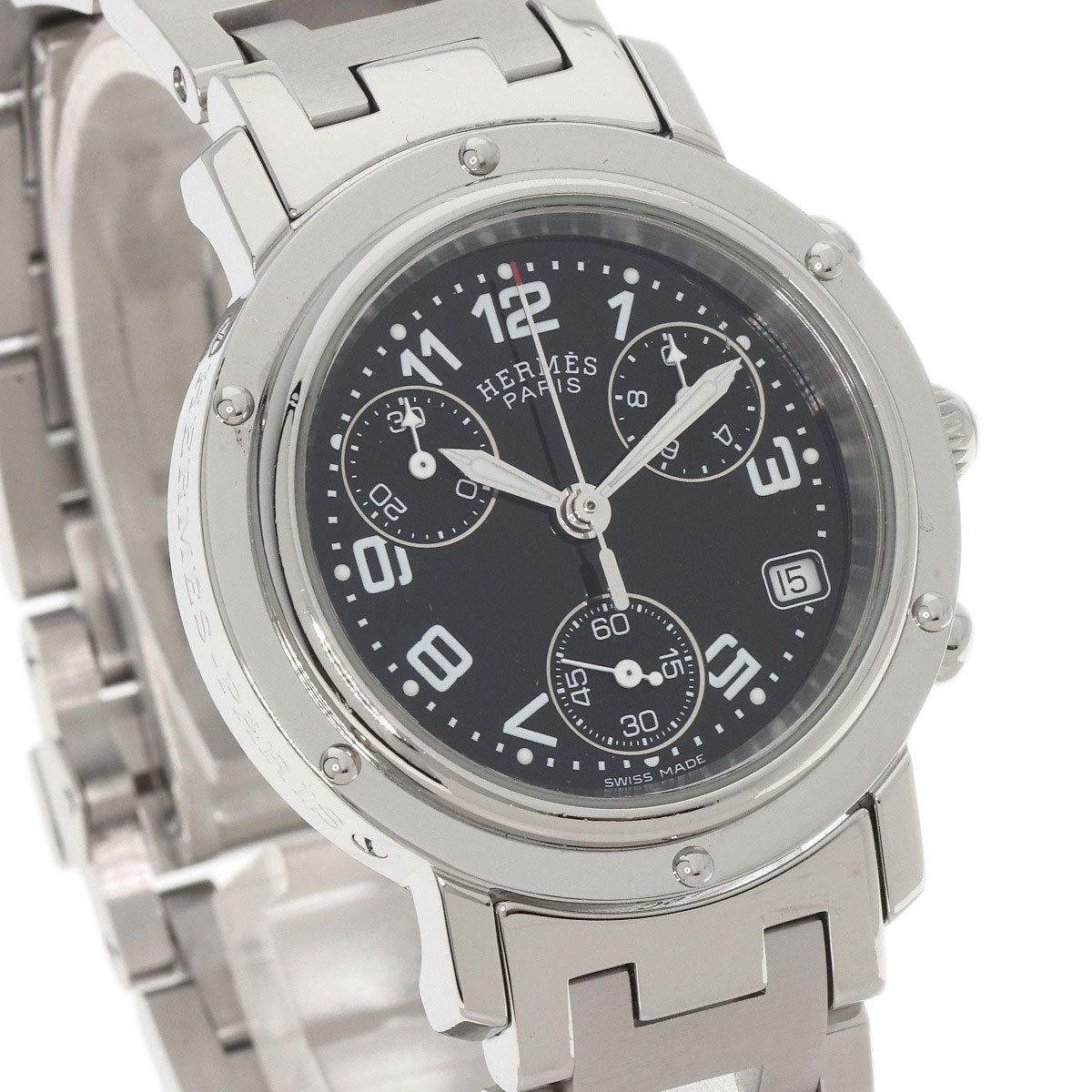 HERMES エルメス CL1.310 クリッパー クロノ 腕時計 SS レディース 中古