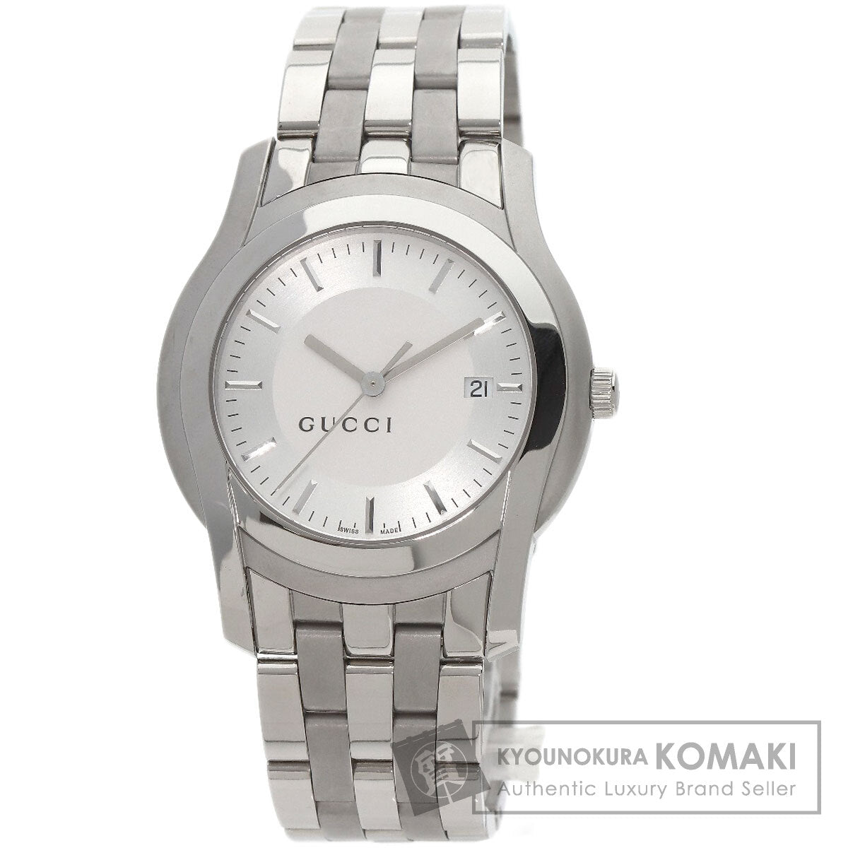 GUCCI グッチ 5500XL ラウンドフェイス 腕時計 SS メンズ 中古