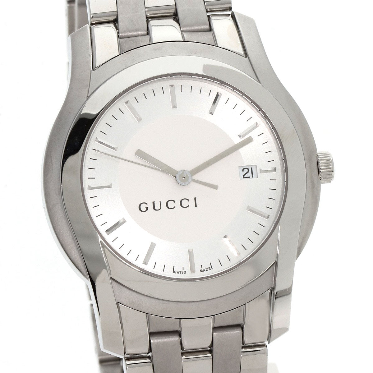 GUCCI グッチ 5500XL ラウンドフェイス 腕時計 SS メンズ 中古