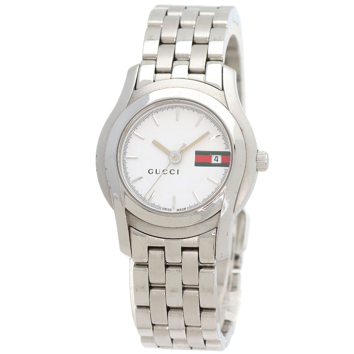 GUCCI グッチ 5500L ラウンドフェイス 腕時計 SS レディース 中古