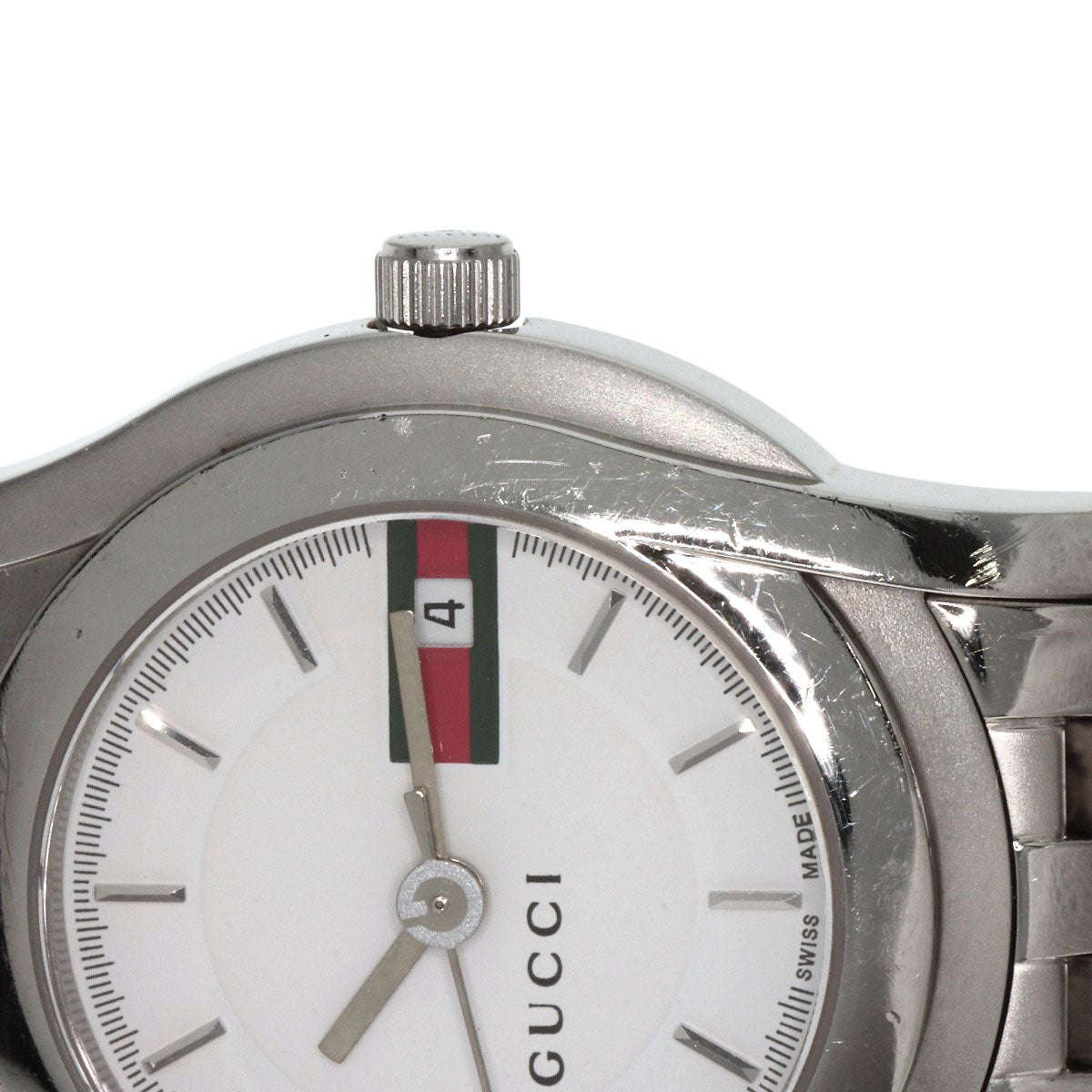 GUCCI グッチ 5500L ラウンドフェイス 腕時計 SS レディース 中古