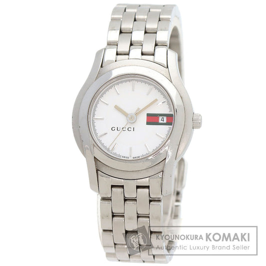 GUCCI グッチ 5500L ラウンドフェイス 腕時計 SS レディース 中古