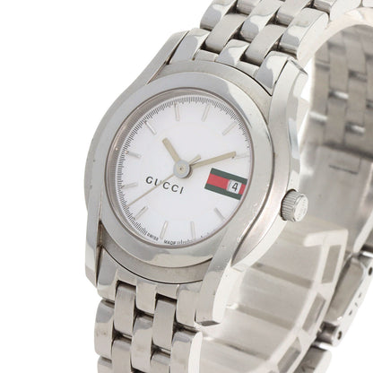 GUCCI グッチ 5500L ラウンドフェイス 腕時計 SS レディース 中古