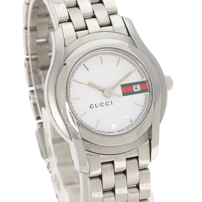 GUCCI グッチ 5500L ラウンドフェイス 腕時計 SS レディース 中古