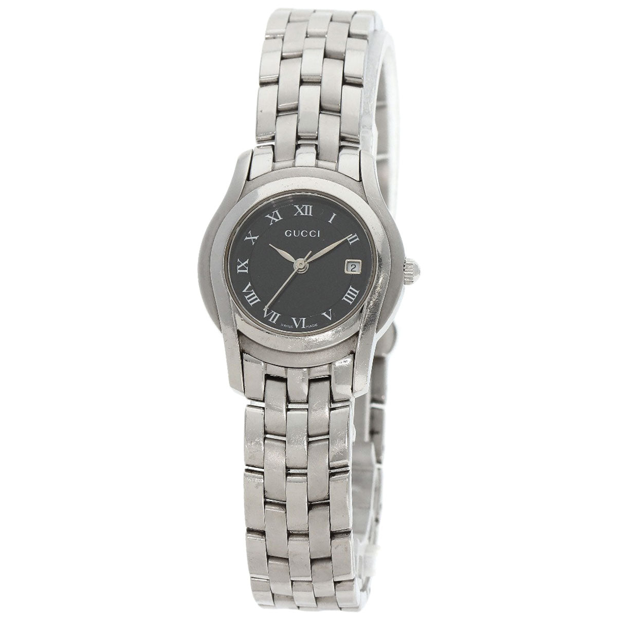 GUCCI グッチ 5500L ラウンドフェイス 腕時計 SS レディース 中古
