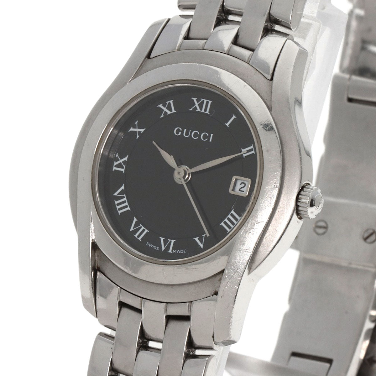 GUCCI グッチ 5500L ラウンドフェイス 腕時計 SS レディース 中古