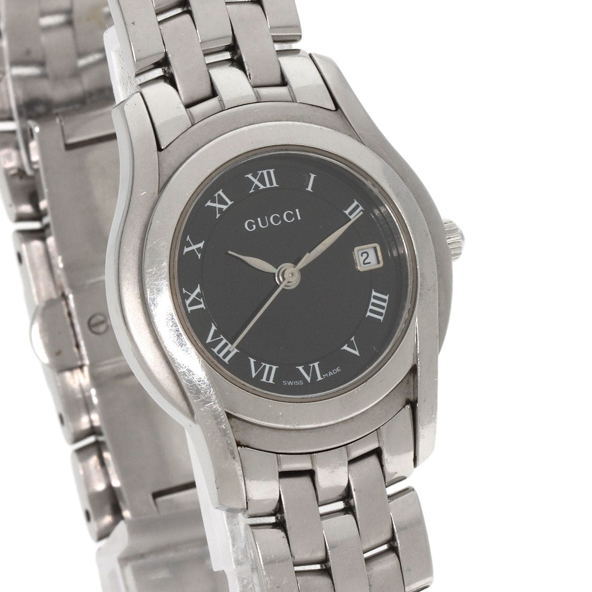 GUCCI グッチ 5500L ラウンドフェイス 腕時計 SS レディース 中古