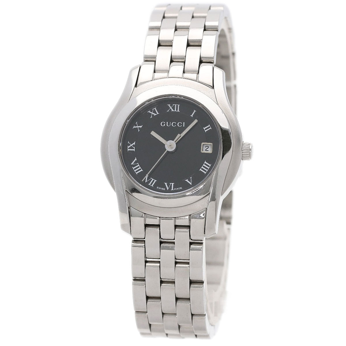 GUCCI グッチ 5500L ラウンドフェイス 腕時計 SS レディース 中古