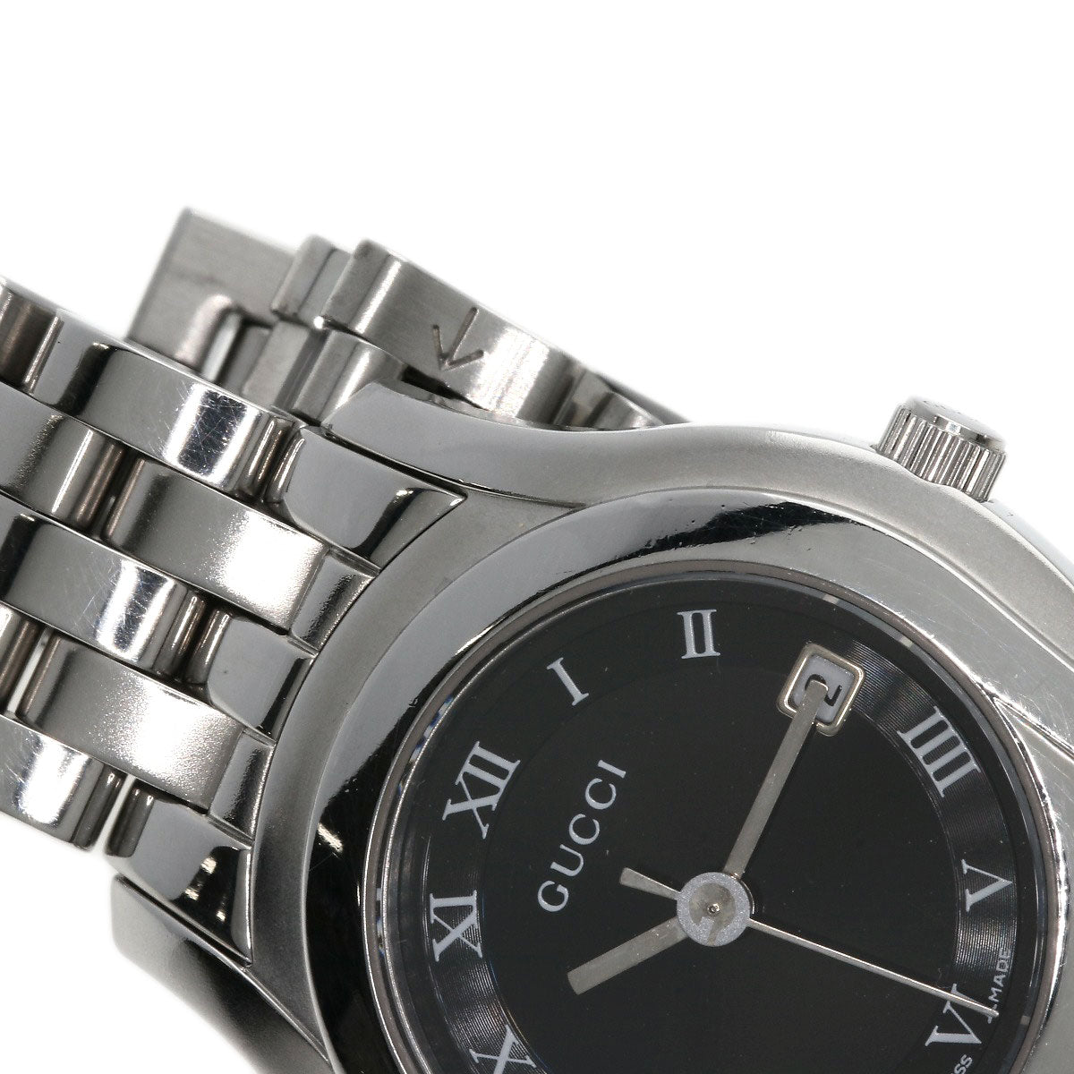 GUCCI グッチ 5500L ラウンドフェイス 腕時計 SS レディース 中古