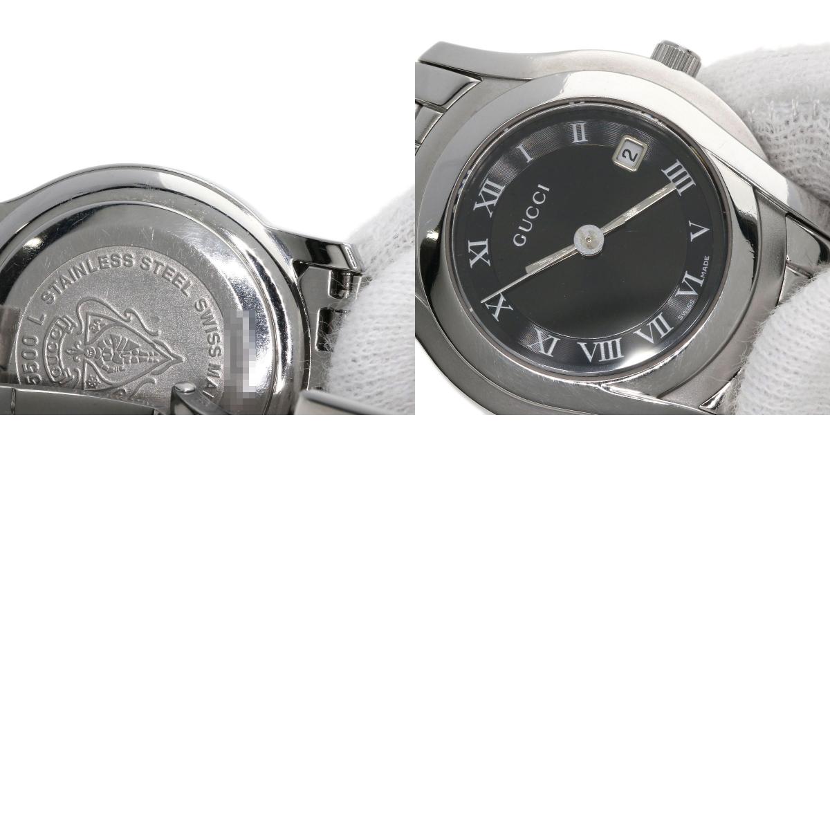 GUCCI グッチ 5500L ラウンドフェイス 腕時計 SS レディース 中古