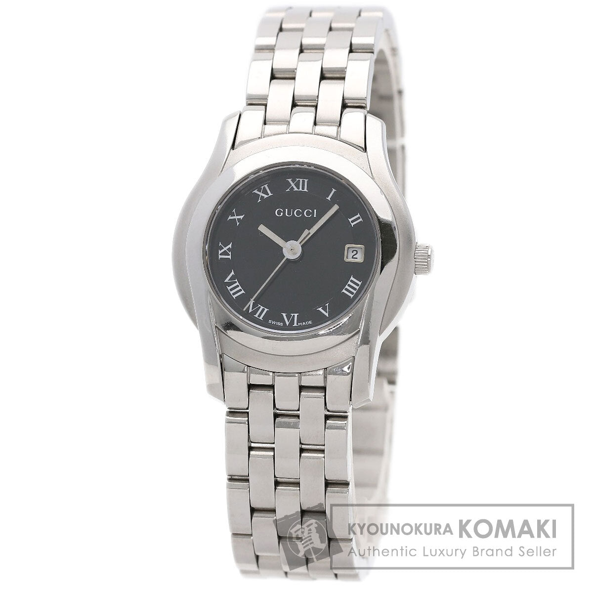 GUCCI グッチ 5500L ラウンドフェイス 腕時計 SS レディース 中古