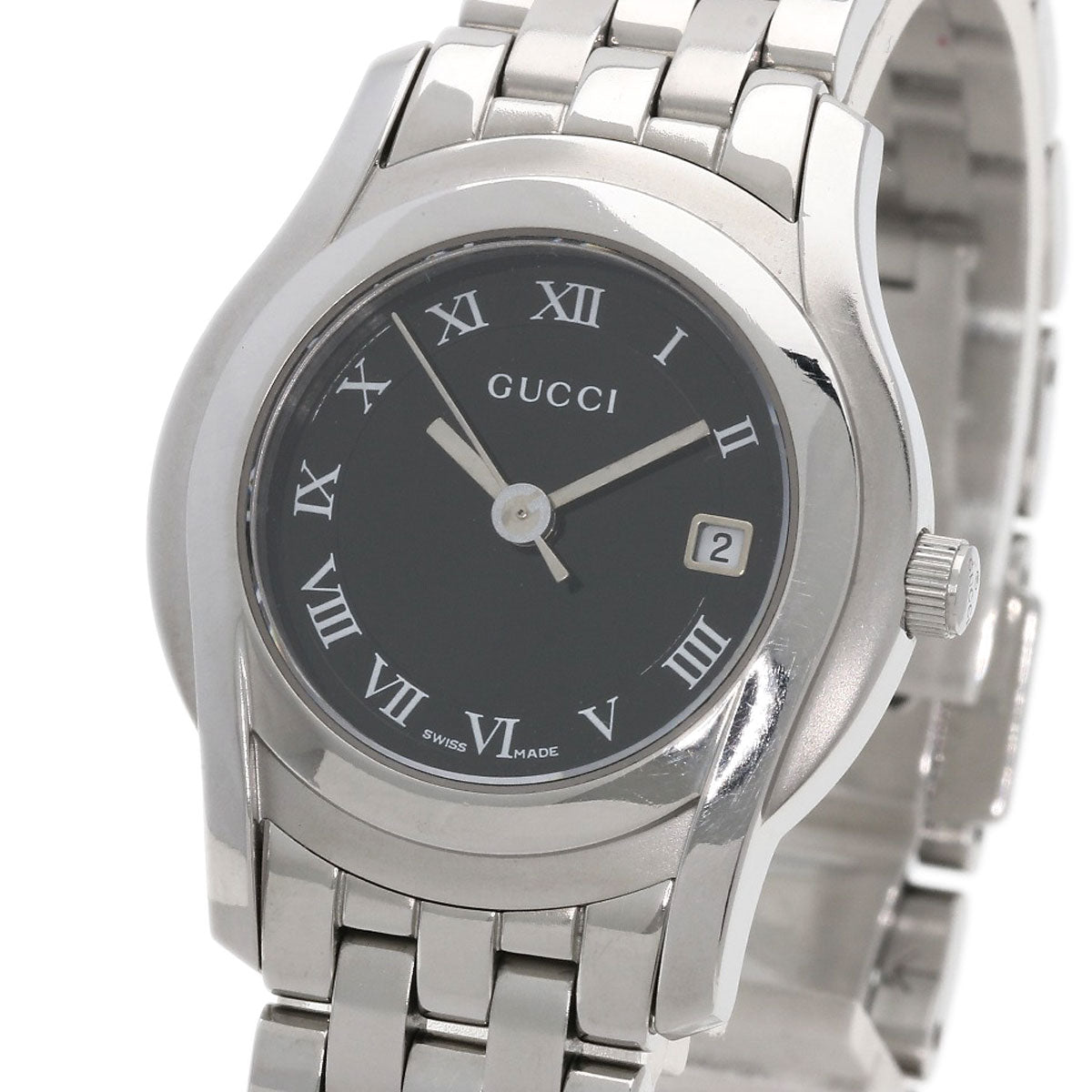 GUCCI グッチ 5500L ラウンドフェイス 腕時計 SS レディース 中古