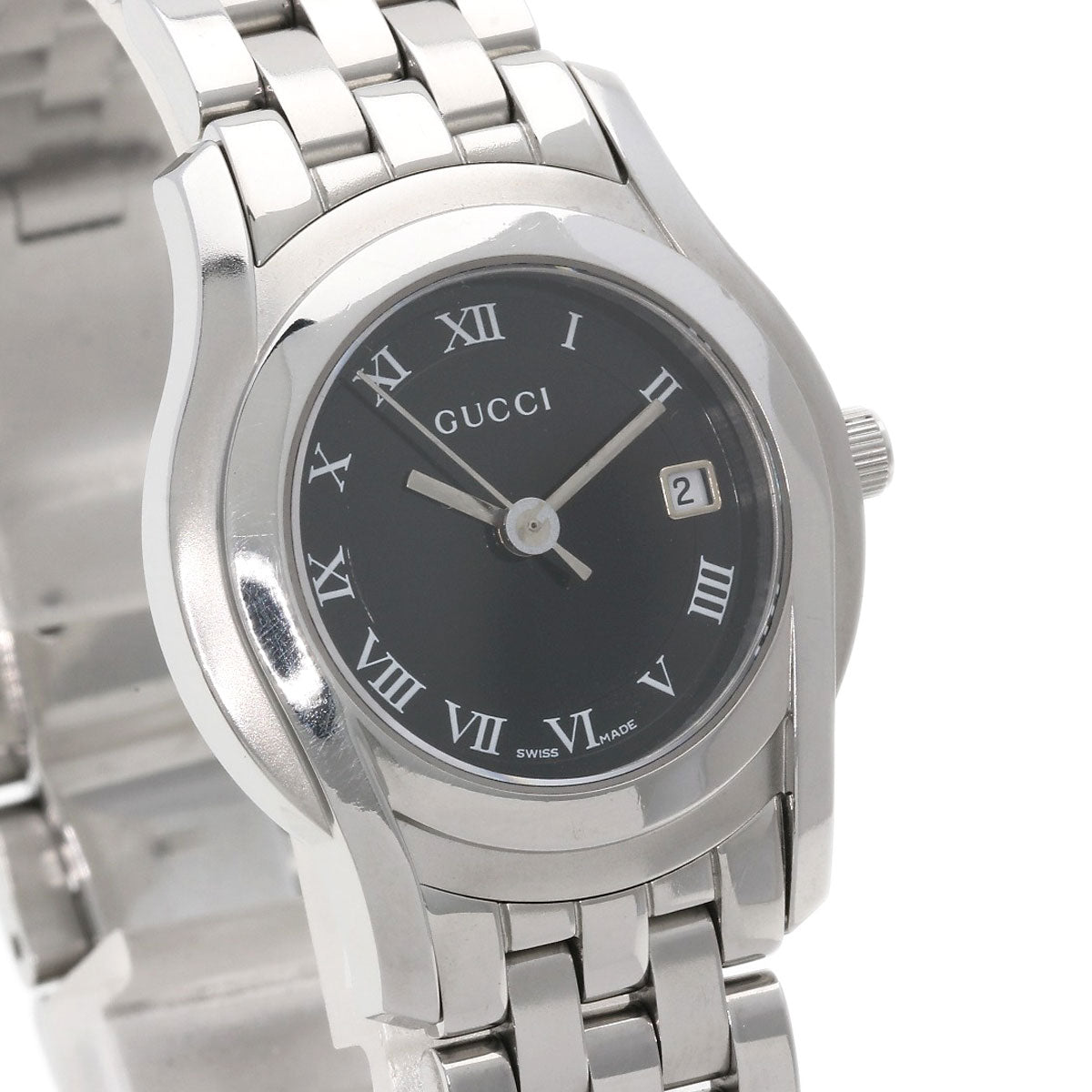 GUCCI グッチ 5500L ラウンドフェイス 腕時計 SS レディース 中古