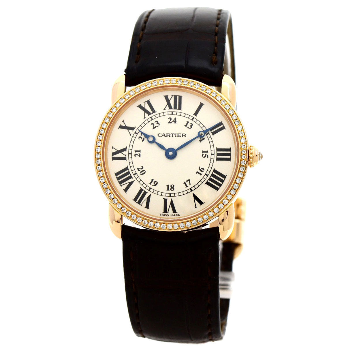 CARTIER カルティエ WR000351 ロンド ルイ カルティエ SM 腕時計 K18PG レディース 中古