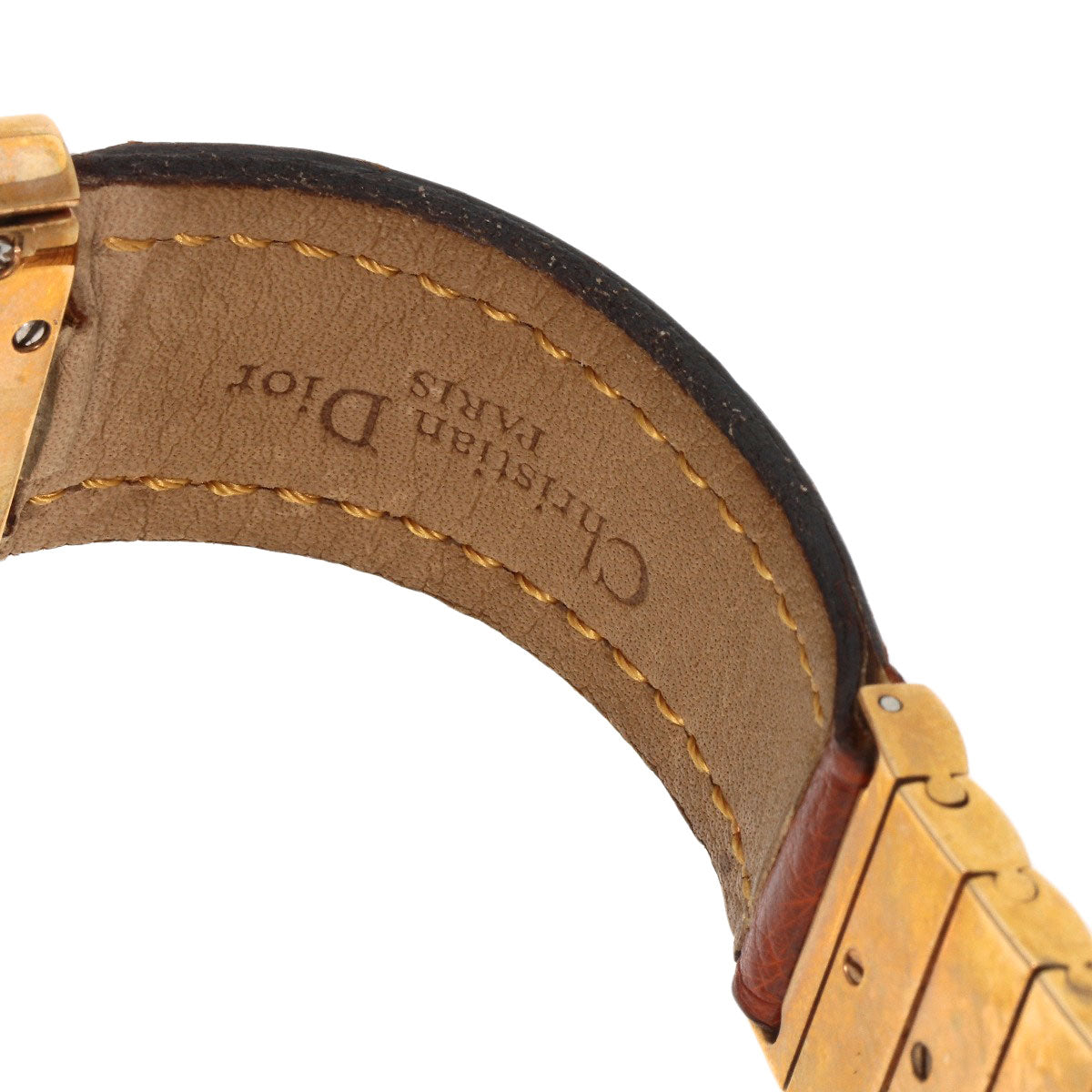 CHRISTIAN DIOR クリスチャンディオール D80-140 スクエアフェイス 腕時計 GP レディース 中古