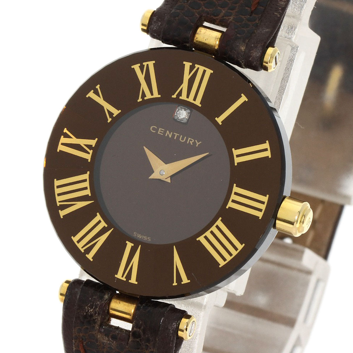 CENTURY センチュリー タイムジェム 1P ダイヤモンド 腕時計 SS レディース 中古