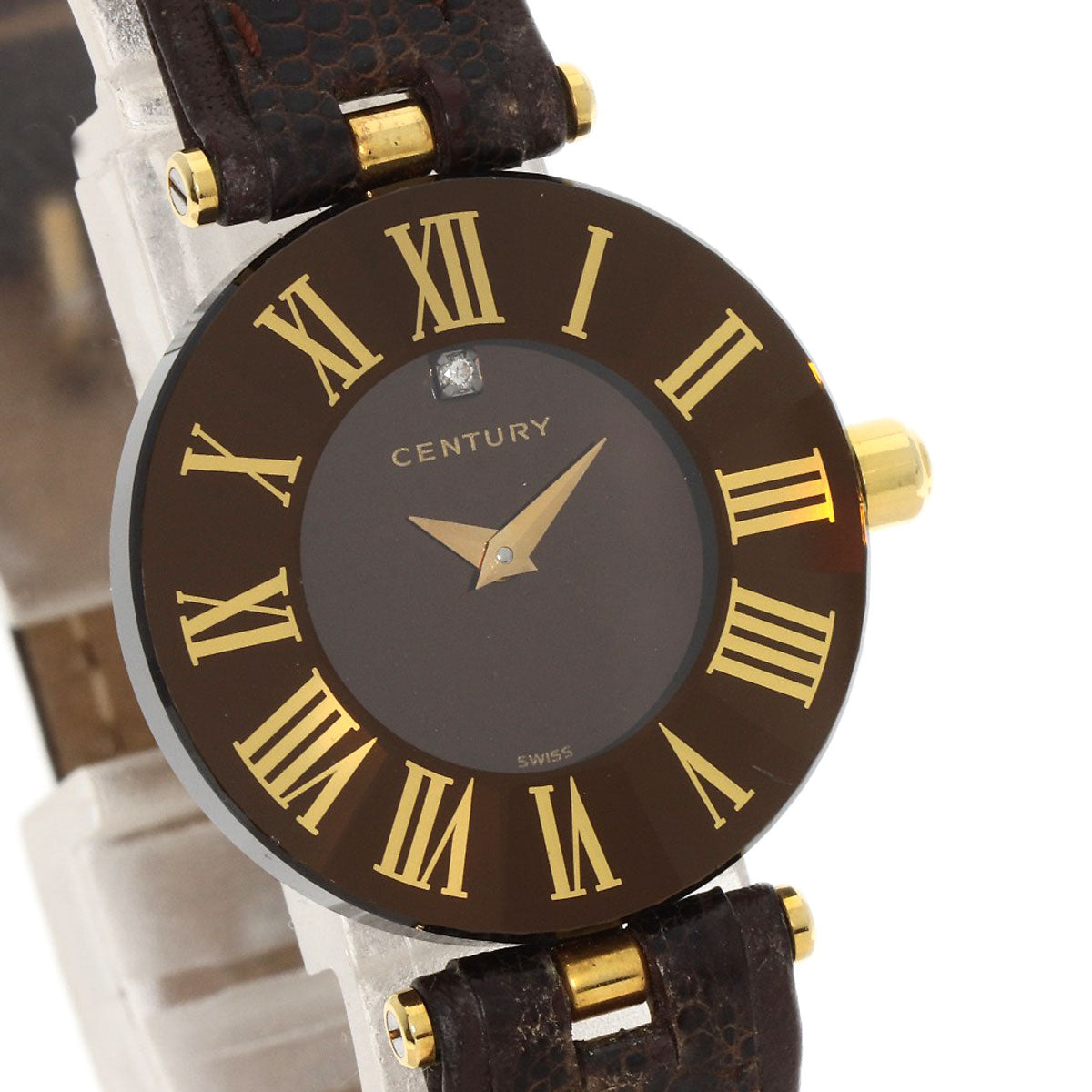 CENTURY センチュリー タイムジェム 1P ダイヤモンド 腕時計 SS レディース 中古