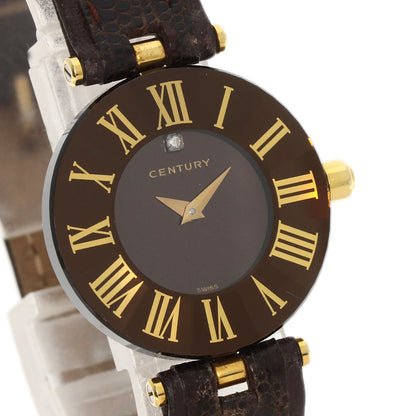 CENTURY センチュリー タイムジェム 1P ダイヤモンド 腕時計 SS レディース 中古