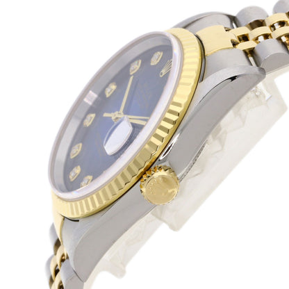 ROLEX ロレックス 16233G デイトジャスト 10P ダイヤモンド ブルーグラデーション 腕時計 SS メンズ 中古