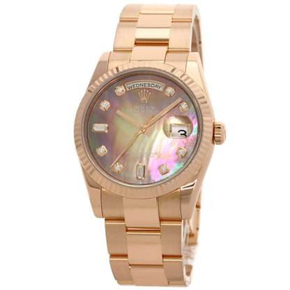 ROLEX ロレックス 118235F デイデイト 10P ダイヤモンド 腕時計 K18PG メンズ 中古