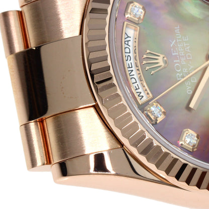 ROLEX ロレックス 118235F デイデイト 10P ダイヤモンド 腕時計 K18PG メンズ 中古