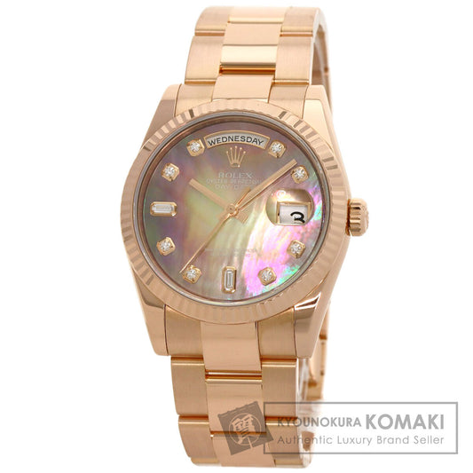ROLEX ロレックス 118235F デイデイト 10P ダイヤモンド 腕時計 K18PG メンズ 中古