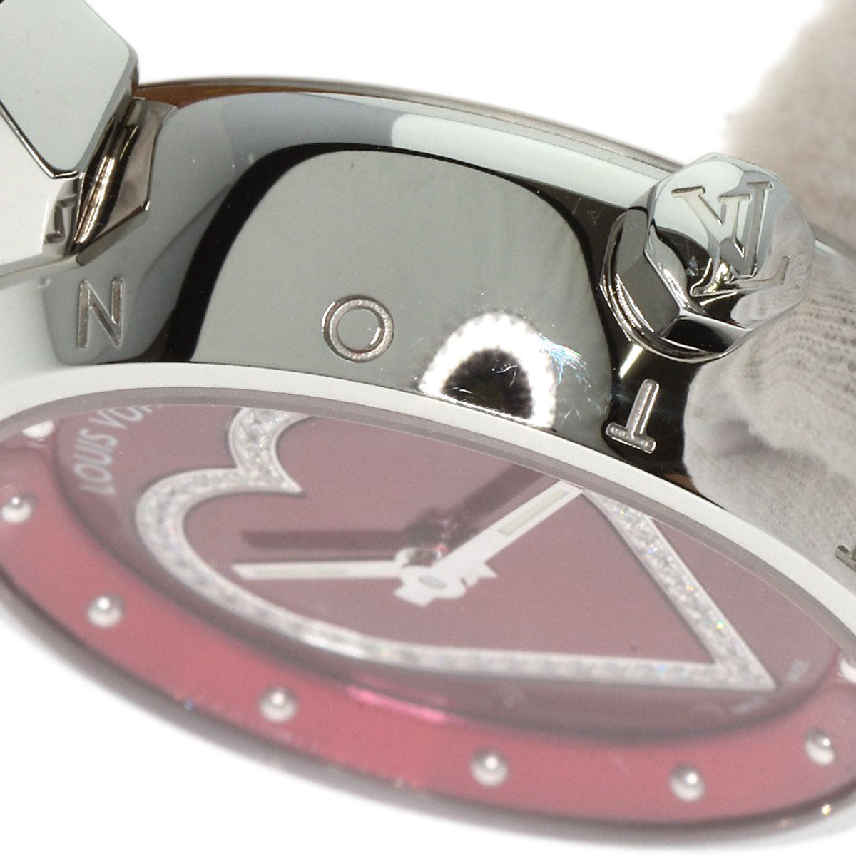LOUIS VUITTON ルイヴィトン Q121Z タンブール ハート 腕時計 SS レディース 中古