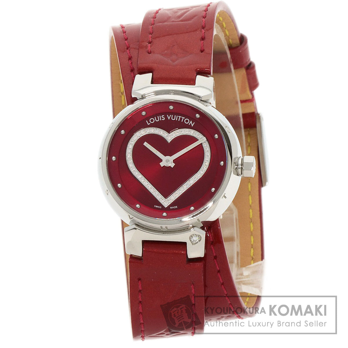 LOUIS VUITTON ルイヴィトン Q121Z タンブール ハート 腕時計 SS レディース 中古