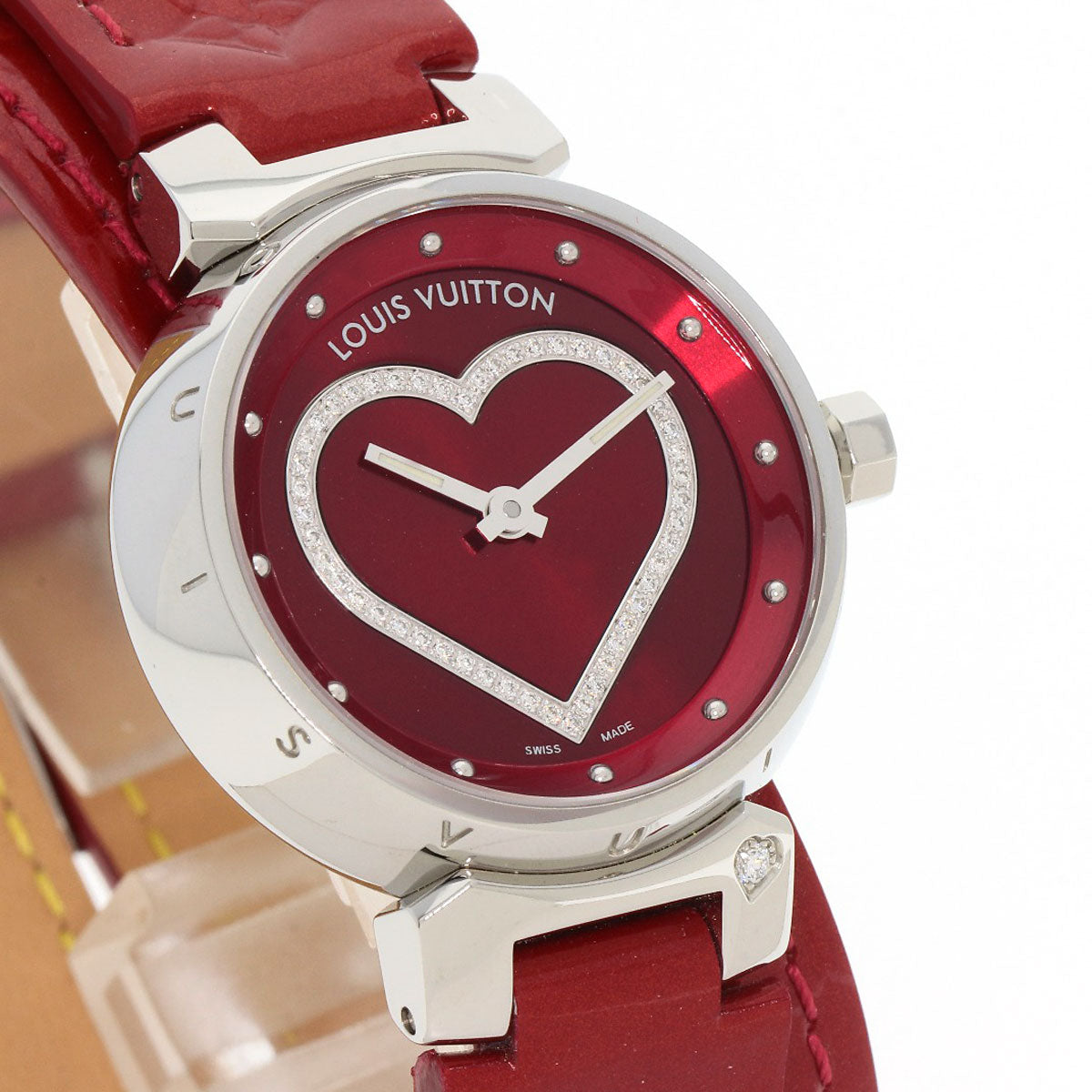 LOUIS VUITTON ルイヴィトン Q121Z タンブール ハート 腕時計 SS レディース 中古