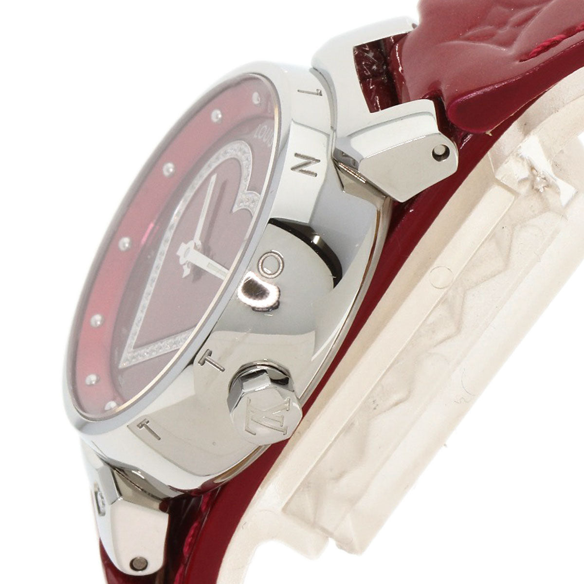 LOUIS VUITTON ルイヴィトン Q121Z タンブール ハート 腕時計 SS レディース 中古