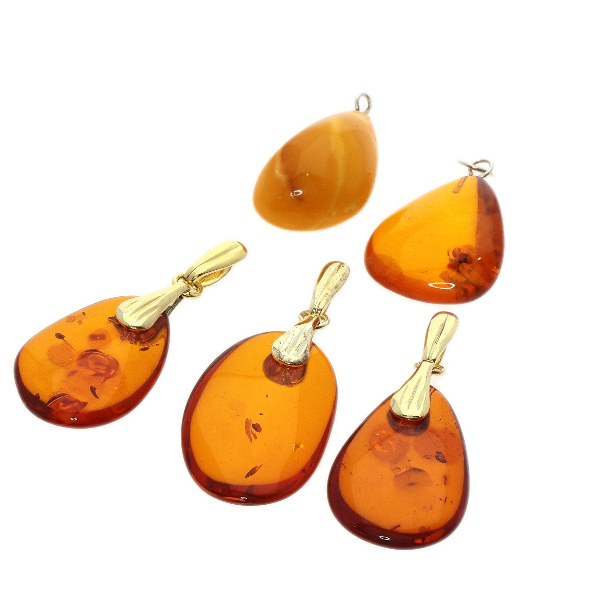 SELECT JEWELRY セレクトジュエリー コハク 琥珀 5点セット ペンダント SV レディース 中古