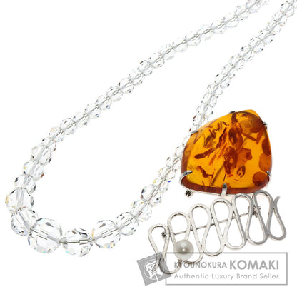 SELECT JEWELRY セレクトジュエリー 水晶 コハク 琥珀 ネックレス ブローチ 3点セット ネックレス レディース 中古