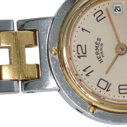 HERMES エルメス クリッパー 旧ベルト 腕時計 SS レディース 中古