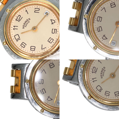 HERMES エルメス クリッパー 旧ベルト 腕時計 SS レディース 中古