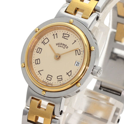 HERMES エルメス クリッパー 旧ベルト 腕時計 SS レディース 中古